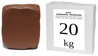 GLINA RZEŹBIARSKA PLASTYCZNA CZERWONA MASA 20 KG