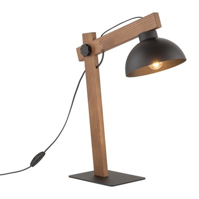 Lampa Biurkowa OSLO Orzech Metalowy Klosz 52cm Lampka Nocna do Sypialni Dom