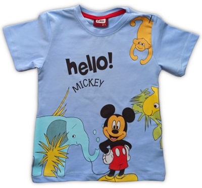 T-shirt koszulka Hello Mickey błekitny 98