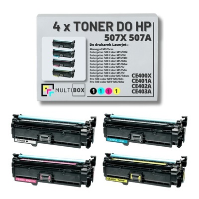 NEW 4x Toner 507X 507A CE400X CE401A CE402A CE403A do HP LaserJet M551DN