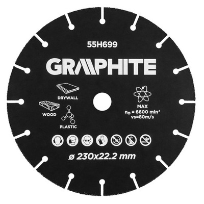 GRAPHITE UNIWERSALNA TARCZA WIDIOWA 230mm tnąca