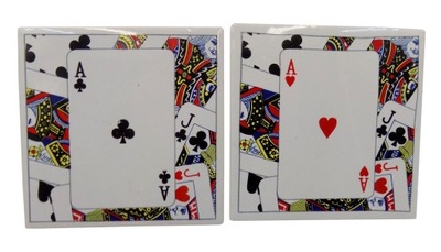 płytka glazurowana 2 sztuk wzór karty do gry As pik i kier