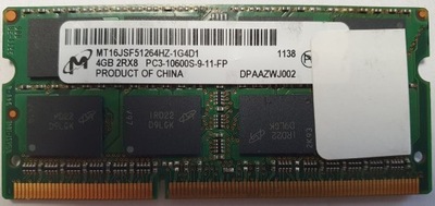 Pamięć RAM 4GB DDR3 1333 MHz - Laptop