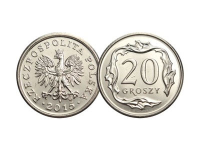 20 groszy 2015 r. stan menniczy z woreczka