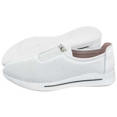 Buty Półbuty Damskie Venezia Białe 1345 Y073 White