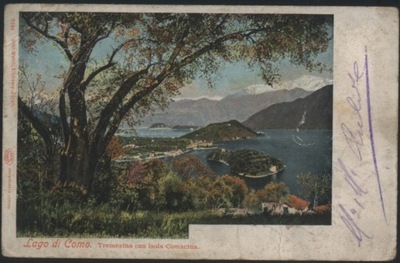 Lago di Como. Tremezina con isola Comacina - 1904