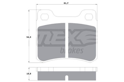 TOMEX BRAKES ZAPATAS DE FRENADO TOMEX 10371 PARTE TRASERA MERCEDES 123.124 15.5MM  