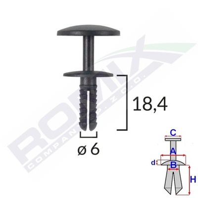 SMAIGELIS SKEČIAMASIS UNIVERSALUS JUODAS 6MM X25SZT 