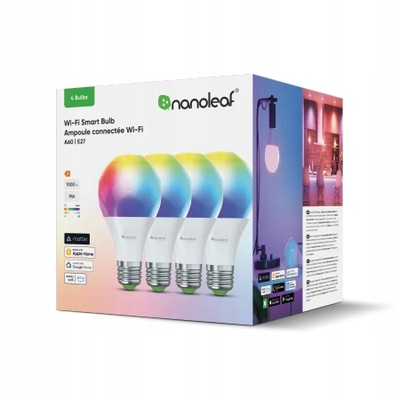 Nanoleaf Essentials Smart Bulbs zestaw 4 żarówek RGB E27 Matter BT LED