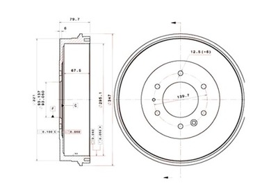 BREMBO BŪGNINIAI STABDŽIAI STABDŽIŲ 2SZT. GAL. FORD RANGER MAZDA B-SERIE 2.0D-3.2D 