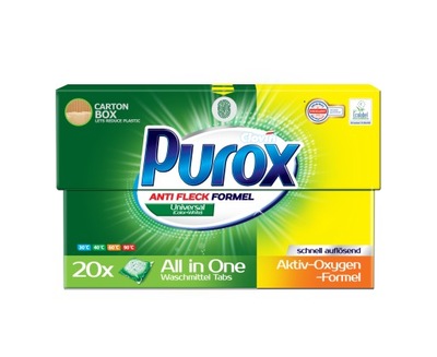 Kapsułki proszkowe do prania Purox Universal 20 sztuk uniwersalne pranie