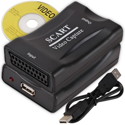 Grabber z SCART do USB Adapter Konwerter obrazu i dźwięku EURO na USB wideo