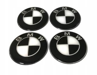 BMW NAKLEJKI 4SZT EMBLEMAT 60mm NA KOŁPAK DEKIELKI