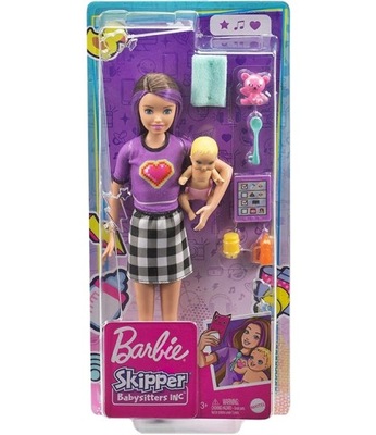 BARBIE BABYSITTERS SKIPPER LALKA OPIEKUNKA BOBAS DZIECKO AKCESORIA