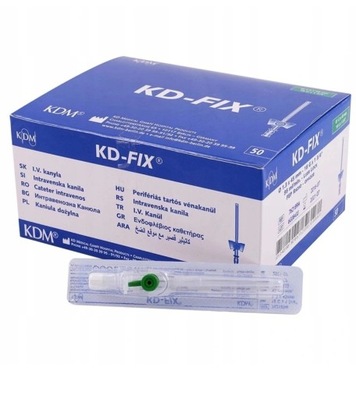 Kaniula dożylna Wenflon KD-FIX 1,3x45 18G zielona