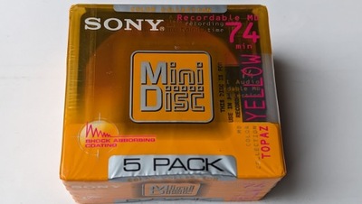 MiniDisc MD SONY Topaz Yellow74 Japan 5szt-5pack