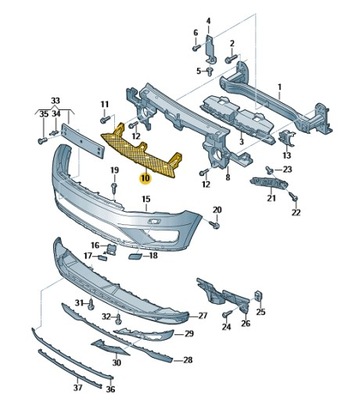 VW TOUAREG II SOPORTES DE PARAGOLPES PARTE DELANTERA OE 7P6807192C  