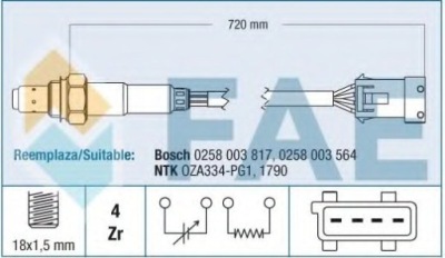 Датчик лямбда-зонд citroen peugeot фото №1