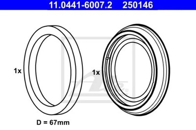 ATE 11.0441-6007 SET USZCZELEK, CALIPER BRAKES  