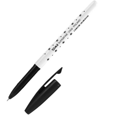 Długopis Toma Superfine w gwiazdki 0,5 mm Czarny