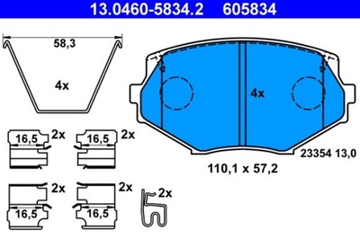 КОЛОДКИ ТОРМОЗНЫЕ MAZDA ПЕРЕД MX-5 1,6-1,8 16V 93-05 13.0460-5834.2