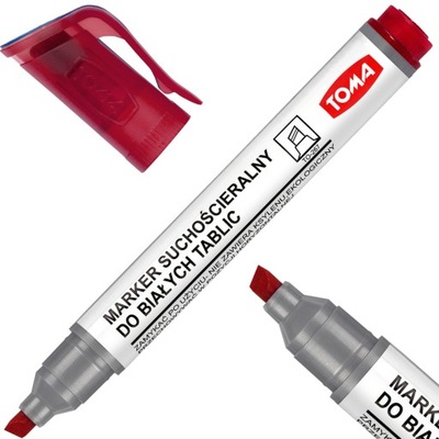 Marker Suchościeralny do tablic TOMA TO-267 ścięty czerwony