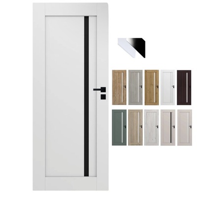 DRZWI WEWNĘTRZNE WINDOOR BEZ / PRZYLGOWE CZARNA SZYBA SUZANO BIAŁY BIAŁE