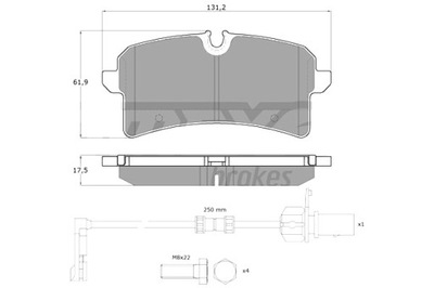 TOMEX BRAKES КОЛОДКИ ТОРМОЗНЫЕ PORSCHE MACAN 14- ЗАД