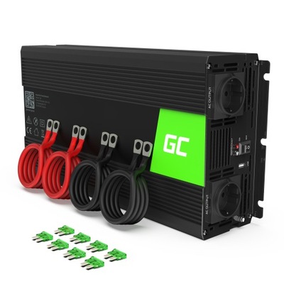 БЛОК РОЗЖИГА АВТОМОБИЛЬНАЯ GREEN CELL 12V 3000W \/ 6000W SINUS USB DO KAMPERA фото