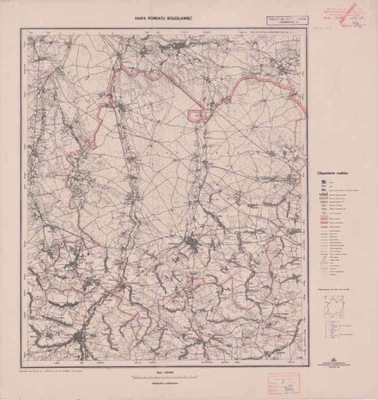 Mapa powiatu Bolesławiec. 1:100.000. 1958