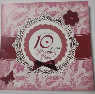 Kartka Karnet z okazji 10 rocznicy ślubu