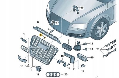 AUDI OE 7L5018897A ШПИЛЬКА КЛИПСА GRILLA РЕШЕТКИ