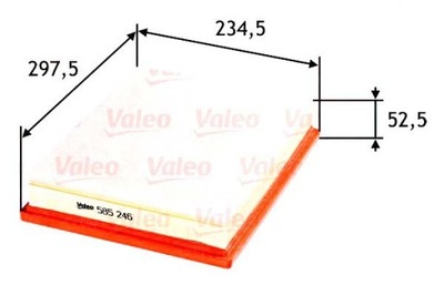 VALEO ФІЛЬТР ПОВІТРЯ SAAB 9-3 1.9TID8/04-