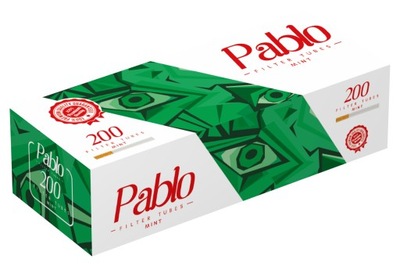 Gilzy Papierosowe PABLO 200 - klasyczna mięta