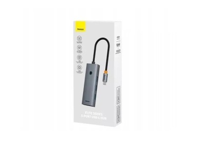 BASEUS ULTRAJOY SERIES 5-PORT HUB GREY USB-C TO HDMI 4K 30HZ + USB 3.0