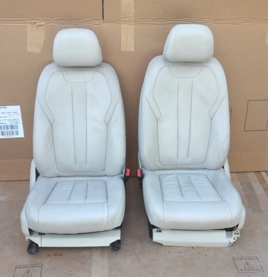 Bmw x5 f15 сидіння заднє сидіння обшивки перед задня комплект 7 осіб isofix світлий krem фото №1