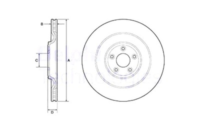 DELPHI DISCOS DE FRENADO 2 PIEZAS PARTE TRASERA JAGUAR F-TYPE 2.0 5.0 10.12-  