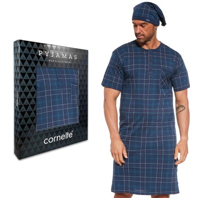 Koszula Nocna Męska ze Szlafmycą CORNETTE - XL