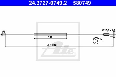 ATE 24.3727-0749.2 CIĘGŁO, ТОРМОЗ СТОЯНОЧНИЙ