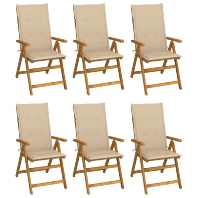 Lumarko Składane krzesła ogrodowe z poduszkami, 6