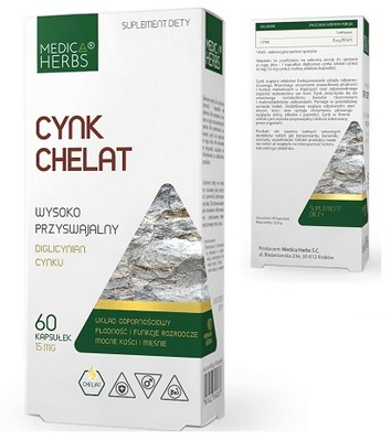 Cynk Chelat (diglicynian cynku) 15mg 60kaps