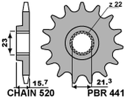 PBR ЗУБЧАТКА ПЕРЕДНЯЯ 441 15 YAMAHA XT 600 '89-'98