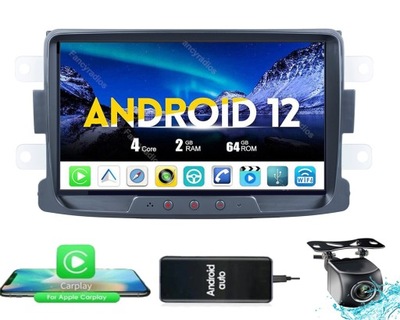 RADIO 2DIN ANDROID RENAULT DACIA DUSTER 2012-2015 CARPLAY WIFI 2GB 64GB  