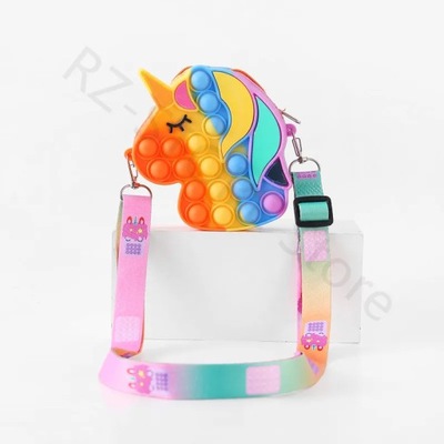 Hot Fashion Pop Unicorn Bag pop Push Bubble Bags Coin Purse Messenger Simpl