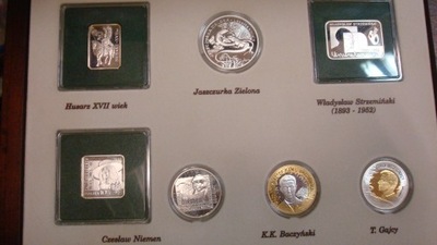 Komplet monet srebrnych NBP z roku 2009 w eleganckiej kasecie