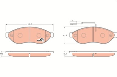 КОЛОДКИ ТОРМОЗНЫЕ FIAT ПЕРЕД DUCATO 06- ŁADOWNOŚĆ 1100/1500 2 ДАТЧИКИ GDB16