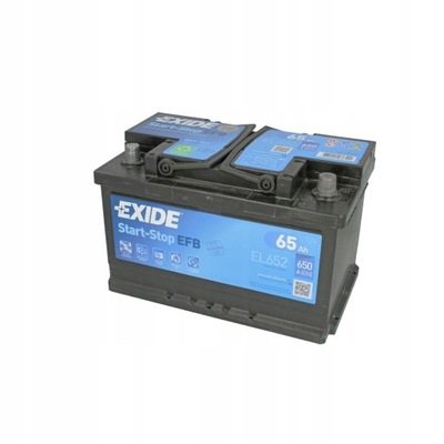 АККУМУЛЯТОР EXIDE EFB 12V 65AH 650A P+ EL652 СТАРТ СТОП MOŻLIWY DOWÓZ МОНТАЖ