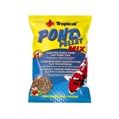Tropical Pond Pellet Mix Pokarm dla karpi Koi pływające kuleczki 1000ml