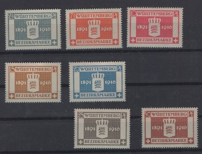 WURTEMBERG 1916 ROK, 123 - 129 D