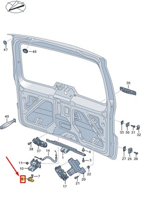 Vw caddy sb mk4 rear lid striker plate 2k7827511a фото №1